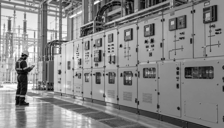 Industrial electrical switchgear illustrating asset management services